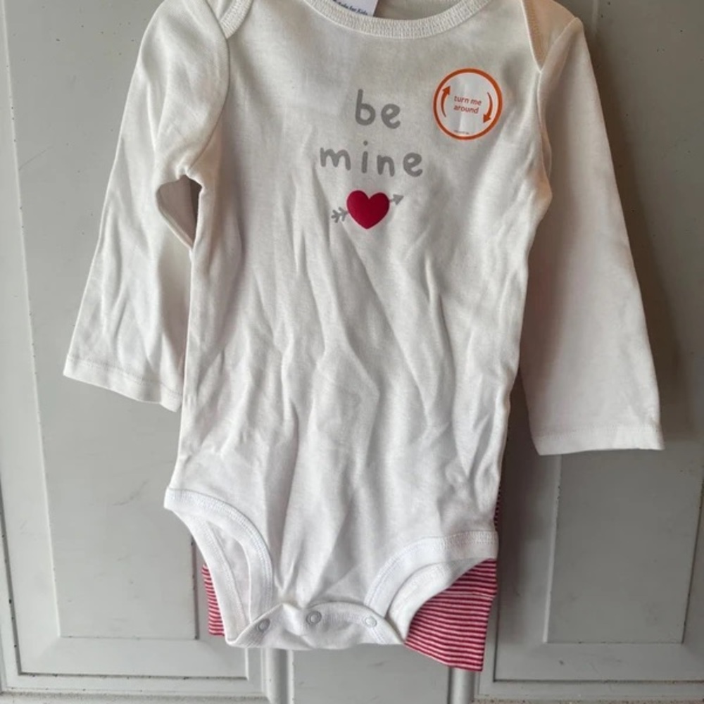 White 'Be Mine' Heart Long-Sleeve Baby One-Piece